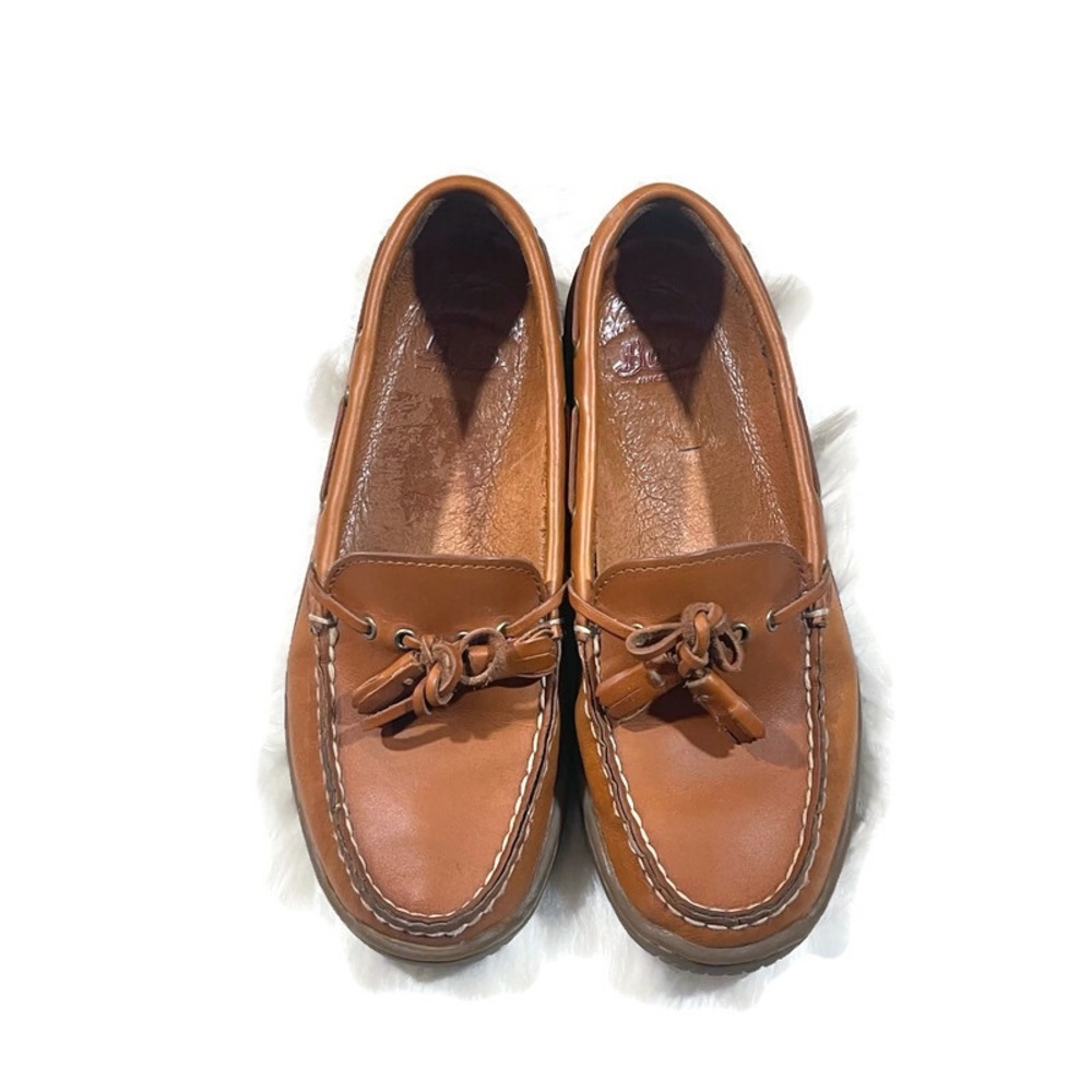 Bass Women’s Karen Light Brown Driving Leather Deck Loafers